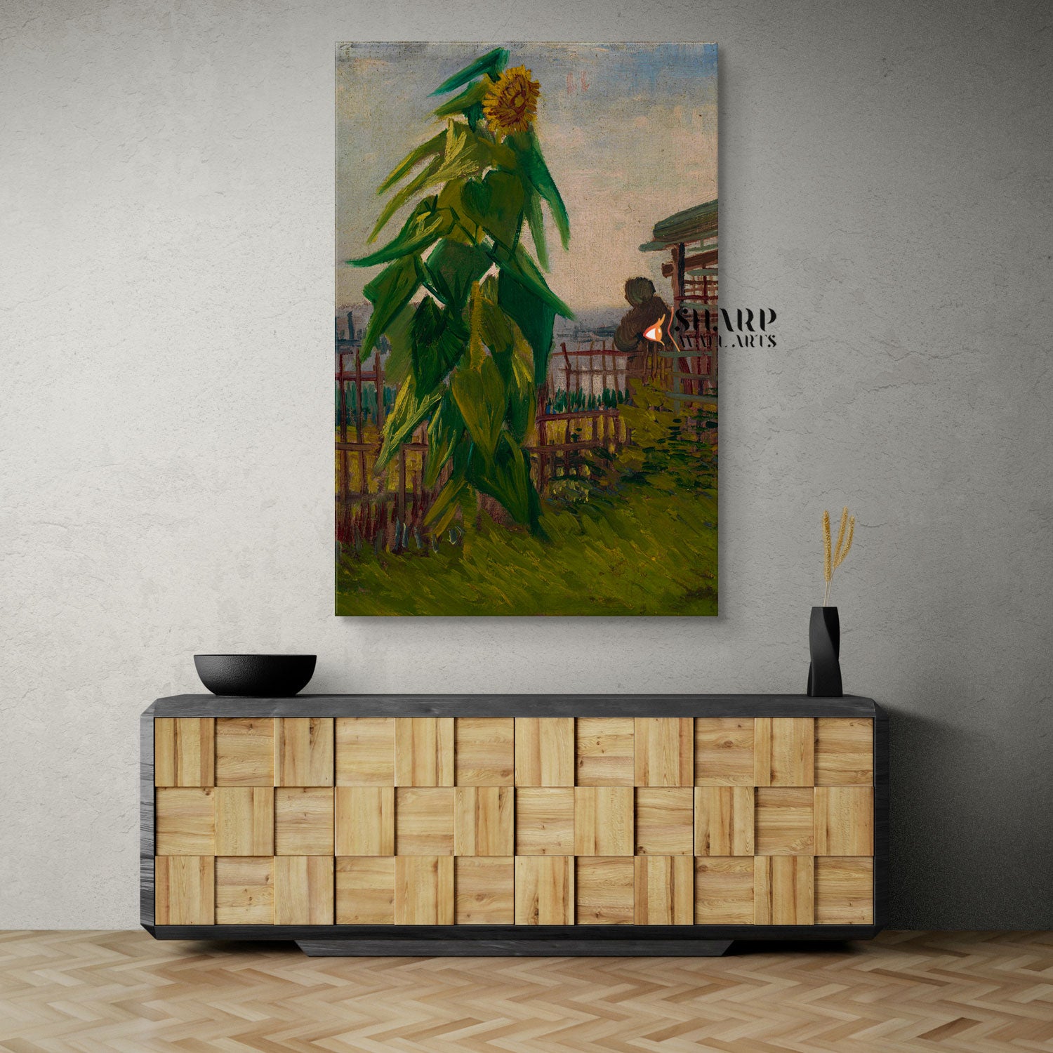 Vincent van Gogh Allotment With Sunflower Canvas Wall Art