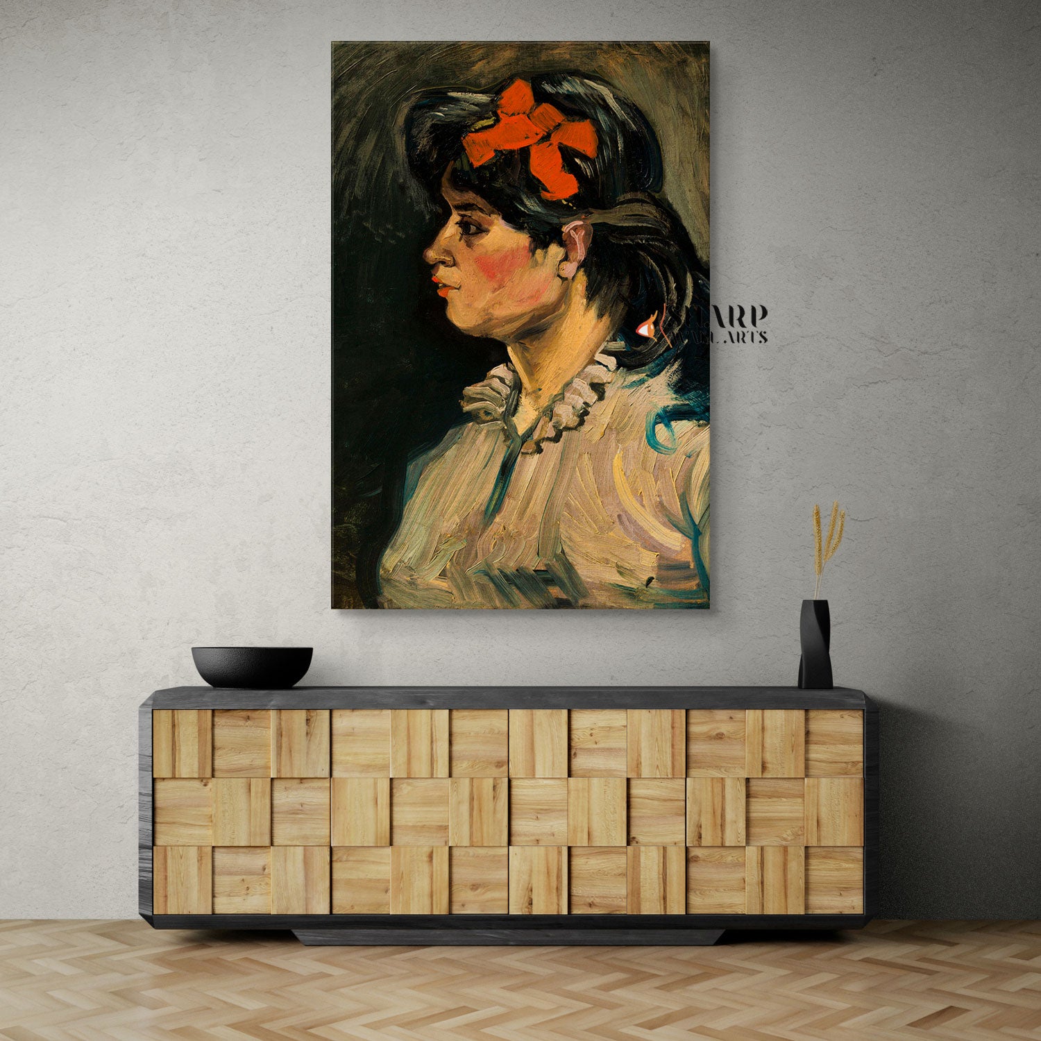 Vincent van Gogh Portrait Of A Woman With A Red Ribbon Canvas Wall Art