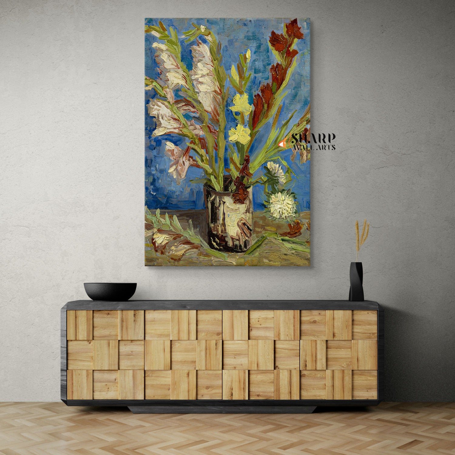 Vincent Van Gogh Vase With Gladioli And Chinese Asters Canvas Wall Art