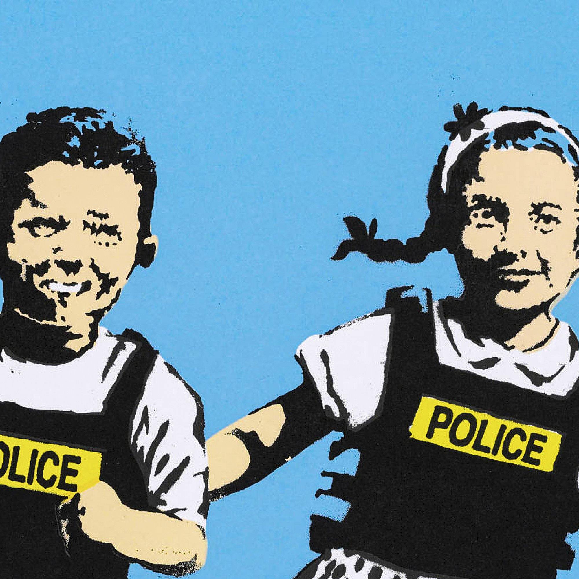 Banksy - Jack and Jill (Police Kids) Wall Art Canvas - SharpWallArts
