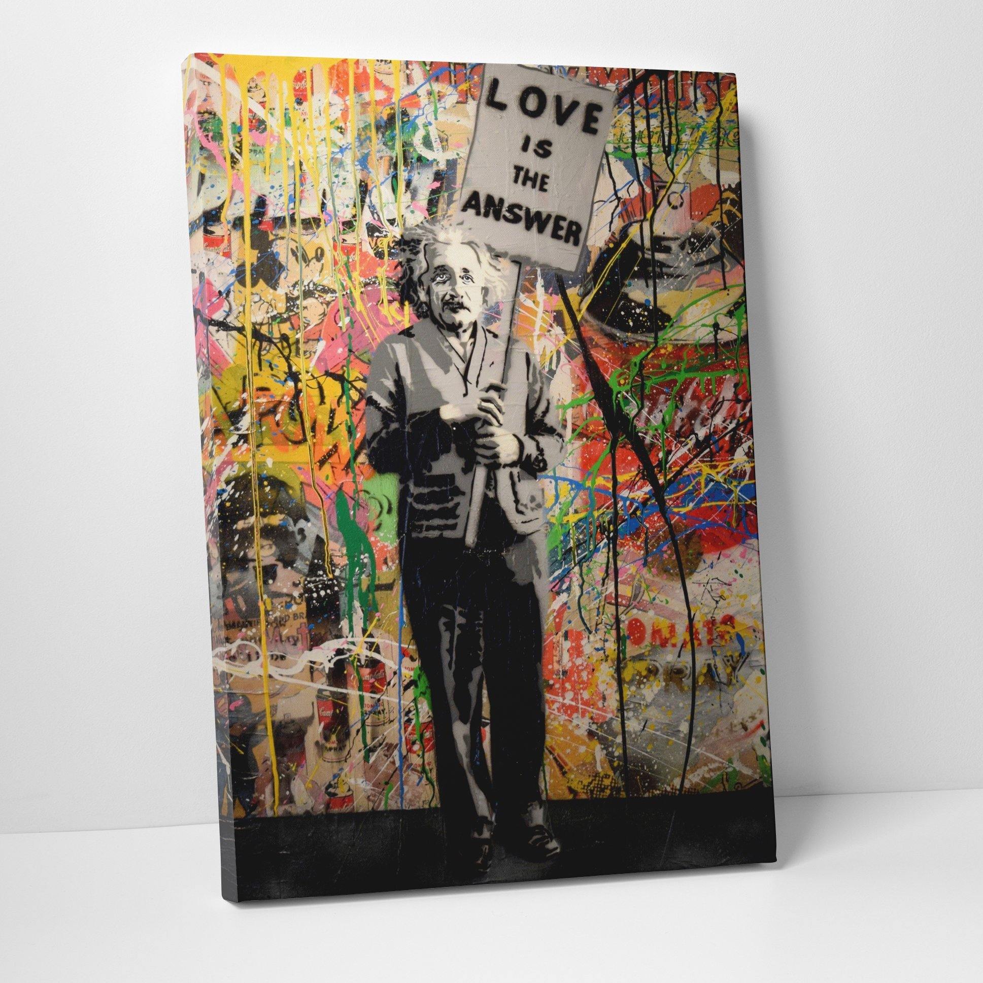 Banksy - Love Is The Answer Einstein Wall Art Canvas - SharpWallArts