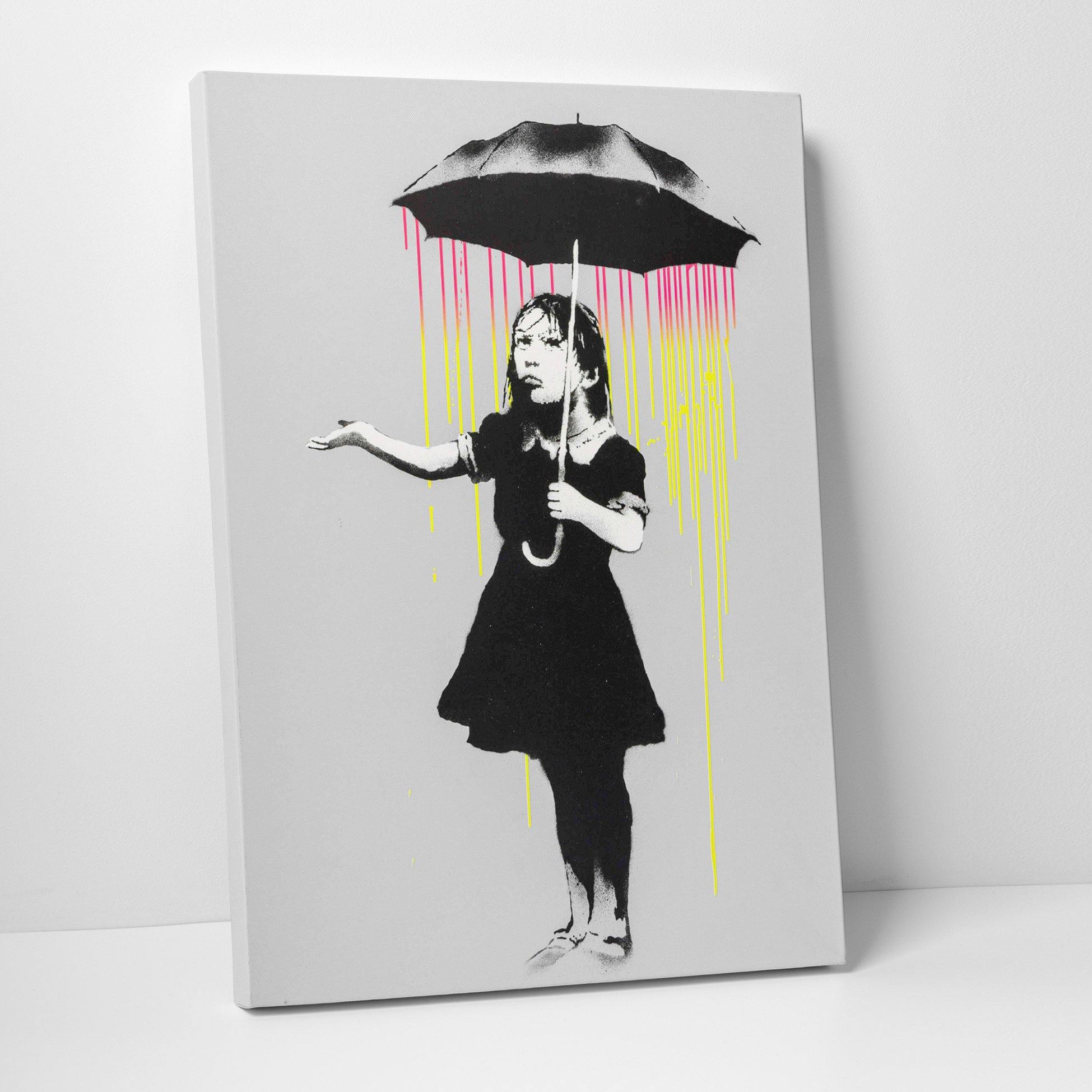 Banksy - Umbrella Girl (NOLA) Wall Art Canvas - SharpWallArts