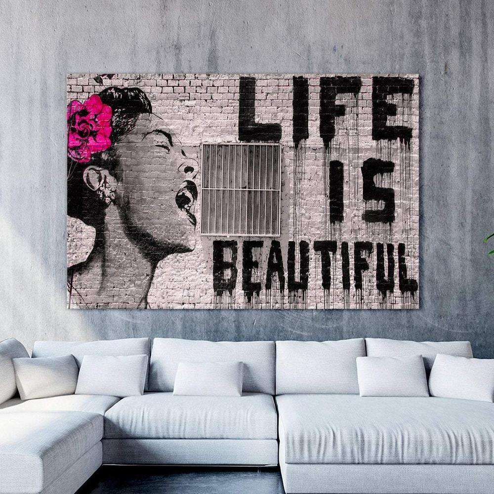Banksy Wall Art - Life is Beautiful - SharpWallArts