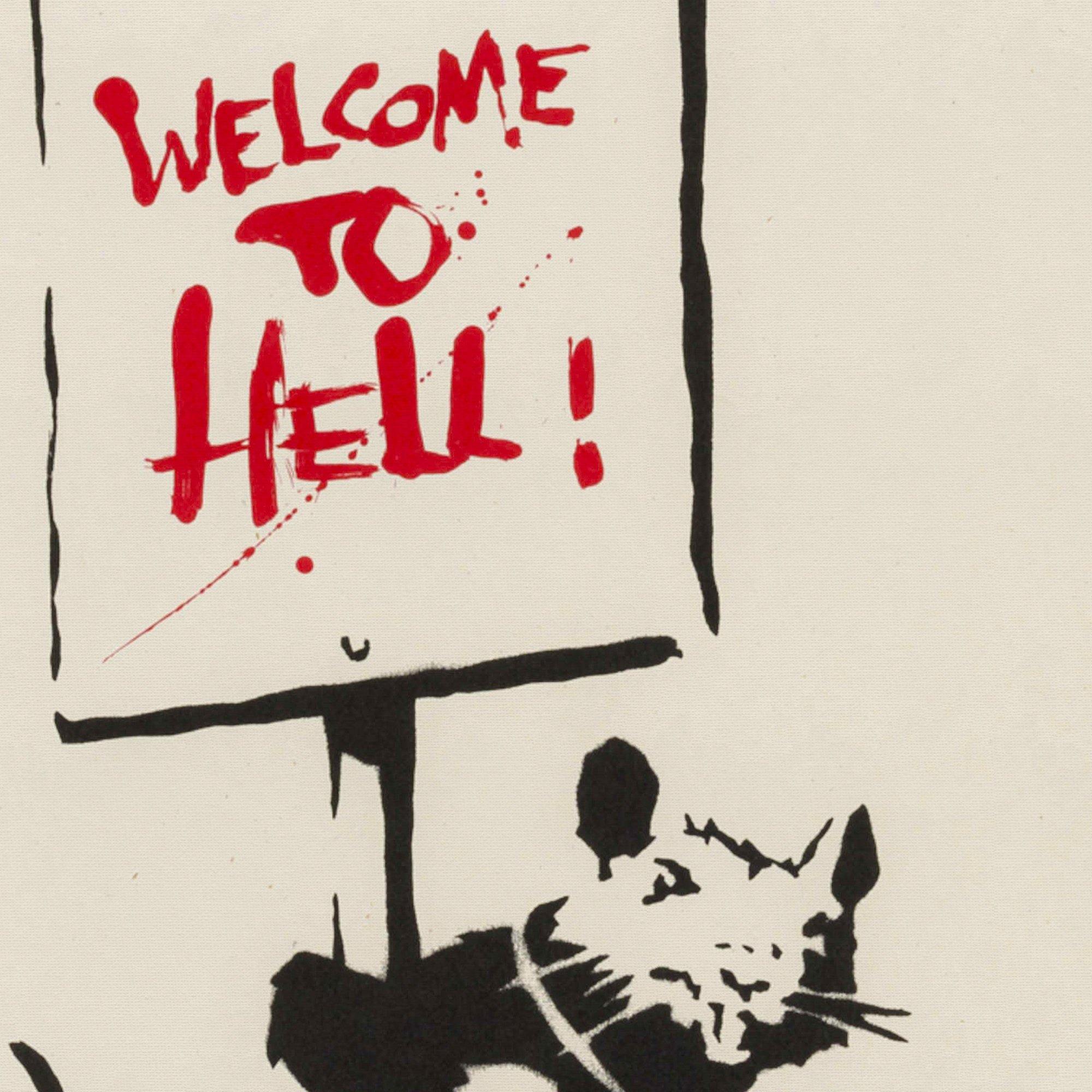 Banksy - Welcome To Hell Wall Art Canvas - SharpWallArts