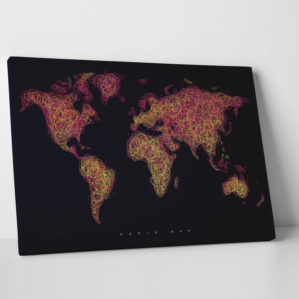 World Map Abstract Painting - World Map Wall Art - SharpWallArts